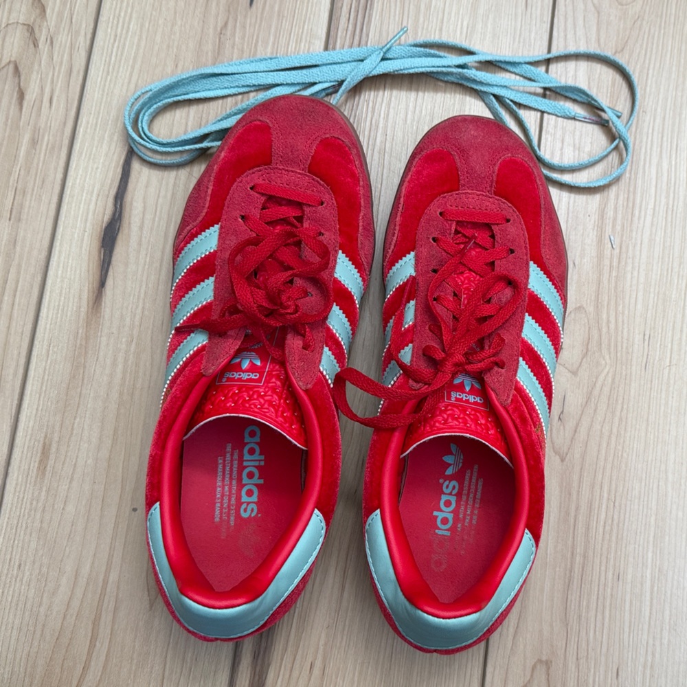 Adidas Gazelle Indoor Better Scarlet red velvet suede and Hazy Green - Picture 5 of 15